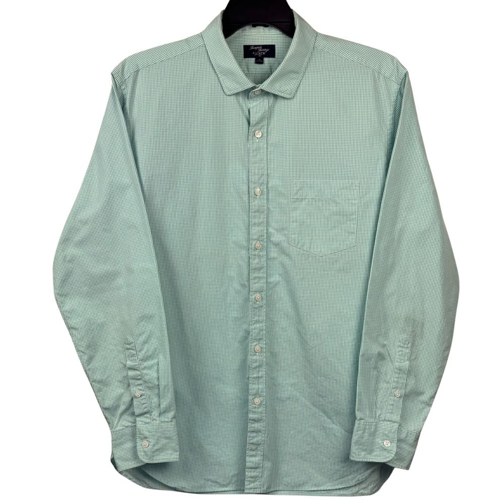 Thompson Shirtings J. Crew Shirt Men Gingham Check 80's 2-Ply XL 17-17.5 Classic